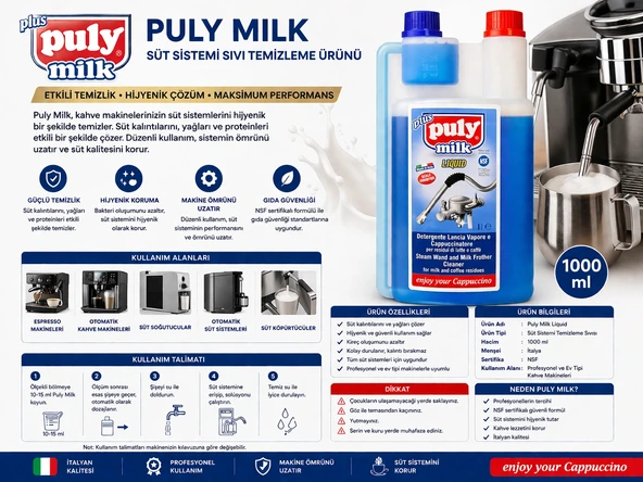 Puly Milk Süt Sistemi Sıvı Temizleme Ürünü 1000 ml ürün görseli 1