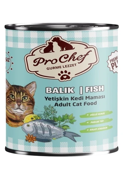 Prochef 20 Adet Premium Plus Yetişkin Kedi Maması | 415  gr Balık Etli Konserve Yaş Mama ürün görseli 1