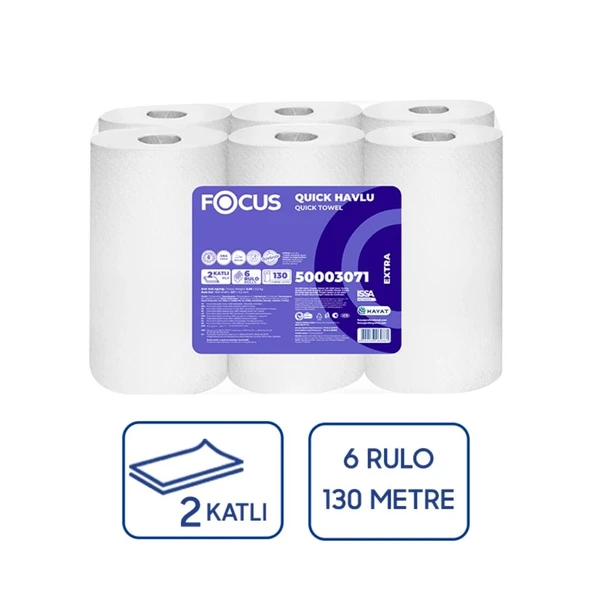 Focus Quick Extra Sensörlü Makine Havlusu 6’lı 130 Mt - Resim 2