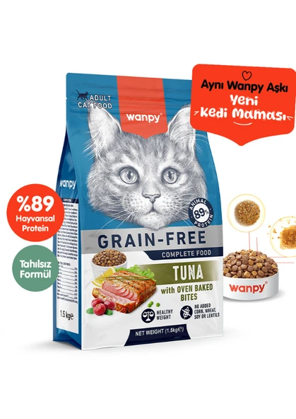 Wanpy Complete Food Cat Ton Balıklı Tahılsız Yetişkin Kedi Maması 1.5 Kg ürün görseli 1