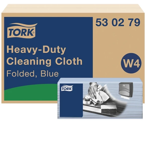 Tork Nonwoven Ağır Kirler İçin Z Katlı Mavi Temizlik Bezi 105 Yaprak 4 Paket ürün görseli 1