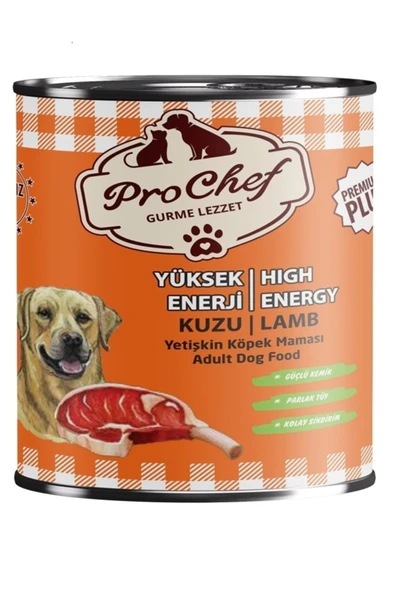 Prochef 20 Adet Premium Plus Yetişkin Yüksek Enerji Köpek Maması 415 gr  Kuzu Etli Konserve Yaş Mama ürün görseli 1