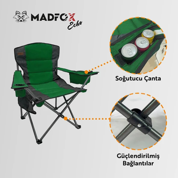 Madfox Echo Katlanır Kamp Sandalyesi Yeşil - Resim 5