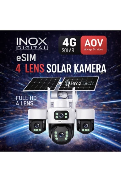İNOX X14 SİMLİ SOLAR 7/24 KAYIT 4 LÜ KAMERA ÇİFT GÜNEŞ PANELLİ ürün görseli 1