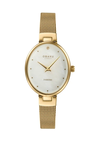 Obaku Denmark V312LXGWMG Quartz Altın Hasır Kordon 24 mm Kadın Kol Saati ürün görseli 1