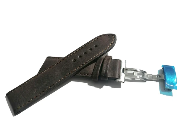 Fado &Hertür Saate &Uygun  Kelebek  Toka 24 MM  koyu  kahverengı   kordon   (448 )  gumuş toka ürün görseli 1