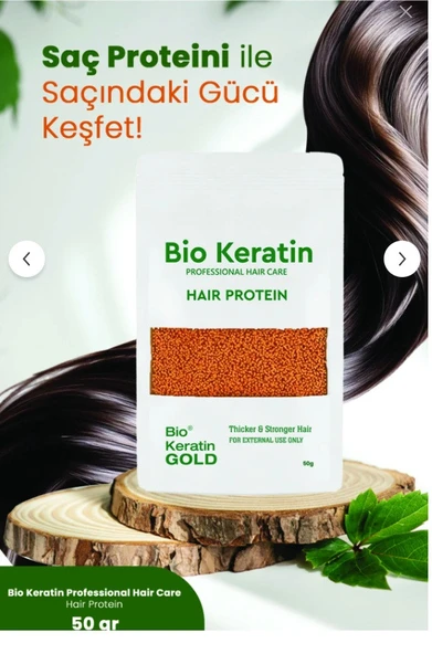 Bio Keratin Gold Saç Bakım Proteini / Hair Protein - Saç Açma Ve Boya Işlemlerinde Yıpranmalara Karşı Özel Ürün 50gr ürün görseli 1