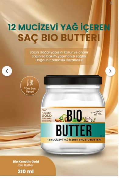 Bio Keratin Gold Bio Butter Saç Bakım Yağı 210 Ml ürün görseli 1