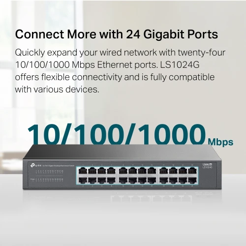 TP-LINK LS1024G 24-Port Gigabit Switch - Resim 4