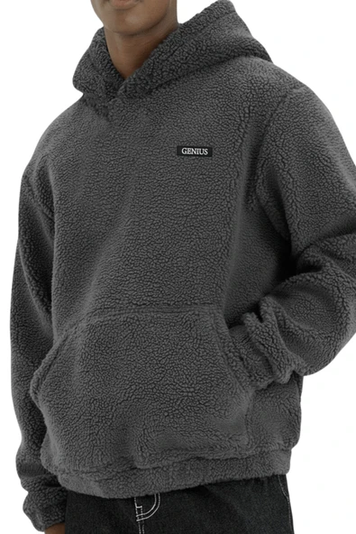 Genıus Store Erkek Kapüşonlu Polar Sherpa Kuzu Kumaş İçi Şardonlu Kapüşonlu Sweatshırt SHERPA-KAP ürün görseli 1