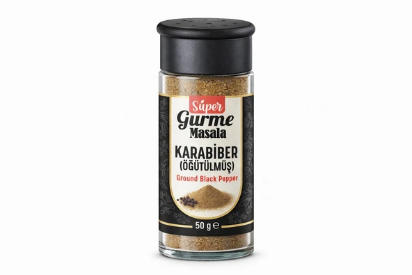 Toz Karabiber 50 gr Cam Şişe Tuzluklu Kapak – Öğütülmüş Karabiber ürün görseli 1