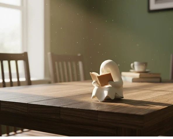 3d Baskı Kitap Okuyan Hayalet Biblo - Resim 3