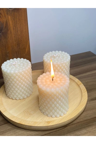 Görke Tasarım Bubble Silindir ve Bubble Yuvarlak Mum - Resim 5