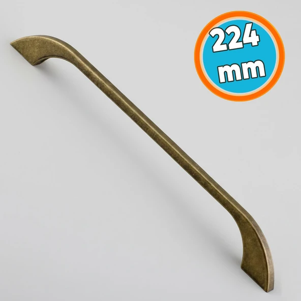 Eskitme Antik Sarı Metal Mobilya Mutfak Dolabı Dolap Kulpu Kulbu Kulpları 224 mm - 22.4 cm ürün görseli 1