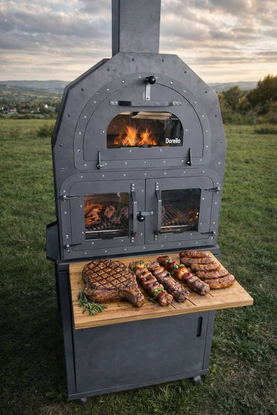 DORELLO Odunlu Bahçe Fırını & Mangal Ünitesi ürün görseli 1