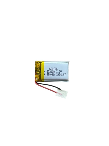 502030 3.7V 250 MAh Li-Polymer Pil Devreli/1.5A ürün görseli 1