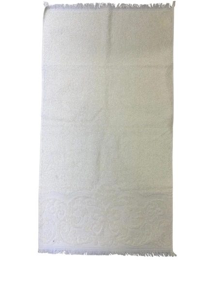 Maxstyle Alara Jakarlı 50x90cm Havlu Krem ürün görseli 1