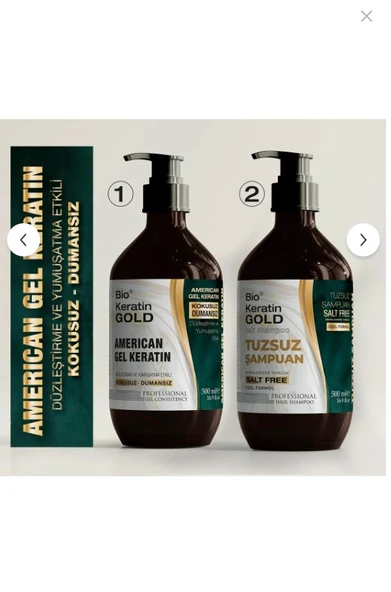 Bio Keratin Gold Dumansız 2'li Jel Keratin Seti 500 ml ürün görseli 1