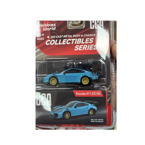 CCA Collectibles Series Porsche 911 GT2 RS Mavi 1/64 Model Araba ürün görseli 1