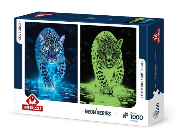 PTTAVM: Art Puzzle Mavi Jaguar Neon 1000 Parça - 41200