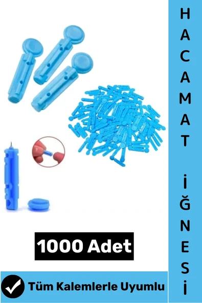 #Hacamatİğnesi Tüm Kalemlerle Uyumlu Şeker Parmak Delme Klinik Tipi Hacamat Kalemi İğnesi 1000 Adet ürün görseli 1