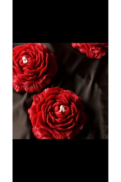 Taliska accessories Kırmızı Renk 2li Şık Dekoratif Kokulu Şakayık Mum ürün görseli 1
