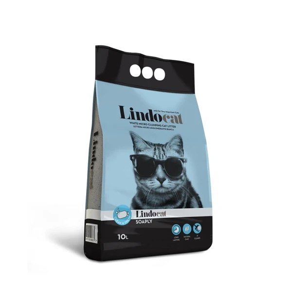Lindocat Marsilya Sabun Kokulu Topaklanan İnce Taneli Bentonit Kedi Kumu 10 Lt ürün görseli 1