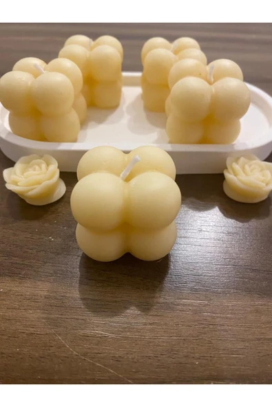 Görke Tasarım 30 Adet Toptan Mini Bubble Mum Davet, Nişan, Söz, Nikah, Kına Hediyeliği ürün görseli 1