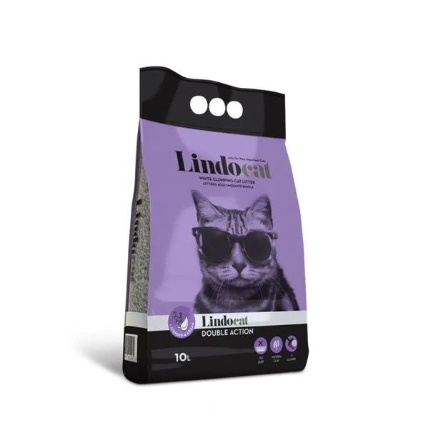 Lindocat Double Action Argan Yağı ve Lavanta Kokulu Topaklanan Kedi Kumu 10 Lt ürün görseli 1