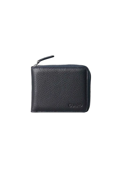 Guard Lacivert Hakiki Deri Tam Fermuarlı Yatay Model Mini Cüzdan // GRD260226WT1684 ürün görseli 1