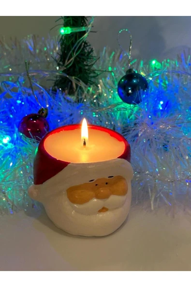 Görke Tasarım Yılbaşı Yeniyıl Hediyesi Noel Baba Mumluk Mum ürün görseli 1