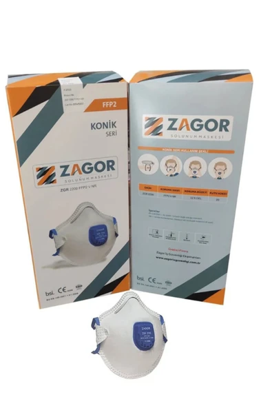 Zagor 2200 FFP2 Ventilli Toz Maskesi - Ev Temizlik ve Tadilat Toz Maskesi 1 adet ürün görseli 1