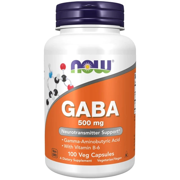 Now Foods Gaba 500MG 100 Veg Capsul USA ürün görseli 1