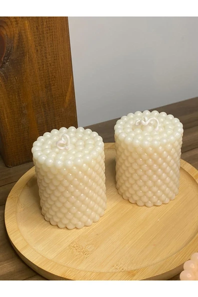 Görke Tasarım Bubble Silindir ve Bubble Yuvarlak Mum - Resim 3