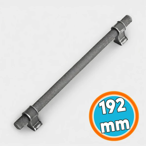 Mobilya Mutfak Çekmece Dolap Dolabı Kulpu Kulbu Kulpları Eskitme Antik Gümüş Metal 192 mm ürün görseli 1