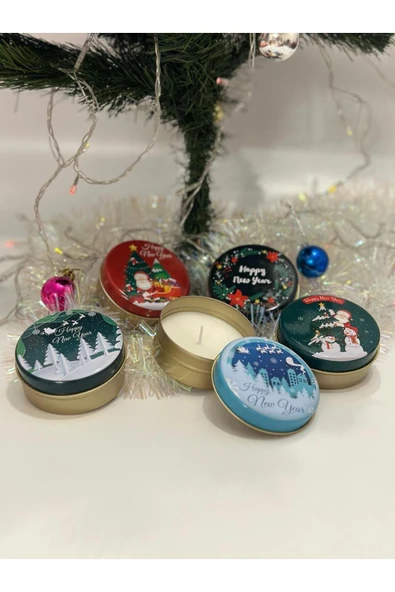 Görke Tasarım Yeni Yıl, Noel, Yılbaşı Hediyesi Happy New Year Metal Mum ürün görseli 1