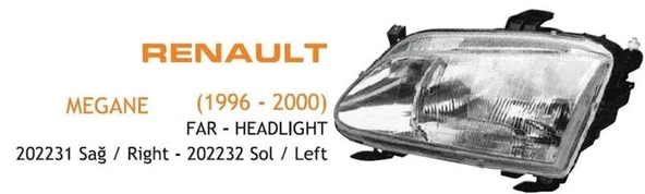 AYFAR FAR SOL RENAULT MEGANE SCENIC 1996-1998 ürün görseli 1