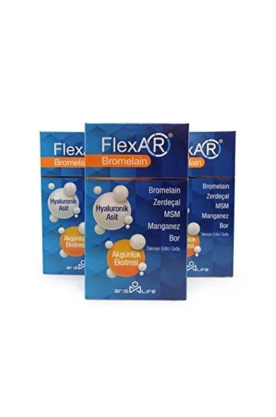 Aris Life Flexar Bromelain 30 Tablet 3'Lü PAKET (SKT:02/2028) ürün görseli 1