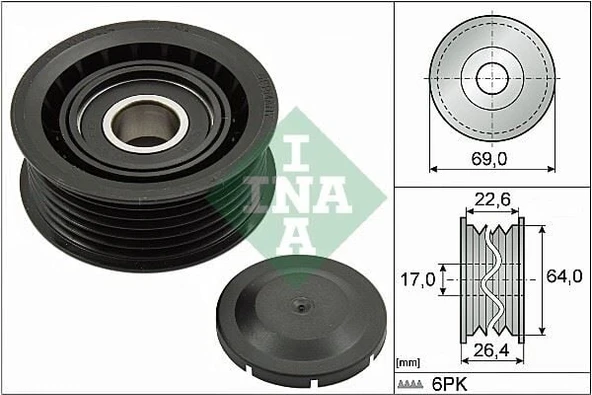 INA KAYIS GERGI RULMANI MERCEDES W202 W203 CL203 C209 C219 W210 W211 W163 W463 W220 W221 KANALLI ürün görseli 1