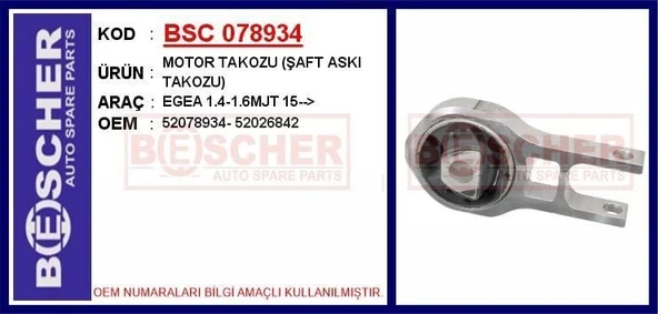 NEIMAN MOTOR TAKOZU (ŞAFT ASKI TAKOZU) EGEA 1.4-1.6MJT 15--> ürün görseli 1