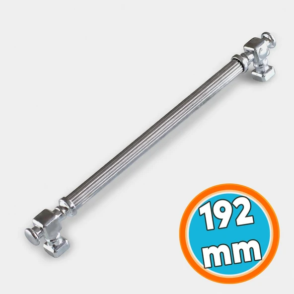 Mobilya Çekmece Mutfak Dolabı Dolap Kulpları Kulbu Krom Çizgili Metal Kulp Kulpu 192 mm ürün görseli 1