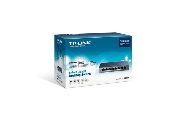 Tl-Sg108 8 Port 10-100-1000 Mbps Switch Hub Çelik Kasa ürün görseli 1