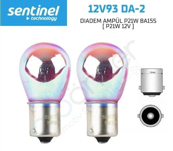SENTINEL 93 TEK DUY AMBER DIADEM AMPUL P21W BA15S- ( P21W 12V ) ürün görseli 1
