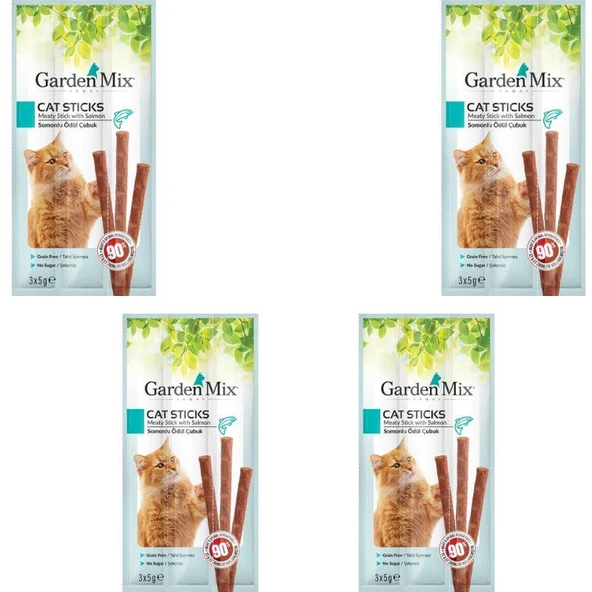 Gardenmix Somonlu Kedi Stick Ödül 3*5 Gr X 4 Adet ürün görseli 1