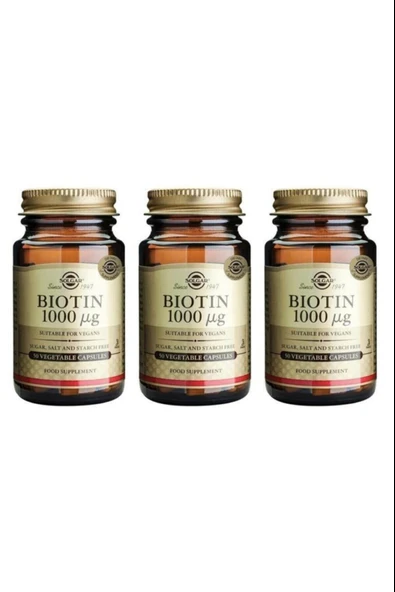 Solgar Biotin 1000 Mcg 50 Kapsül 3 Adet ürün görseli 1
