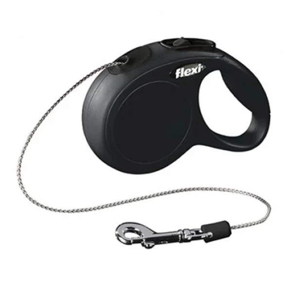 Flexi New Classic Otomatik Siyah İpli Köpek Gezdirme Tasması XSmall 3 Metre ürün görseli 1