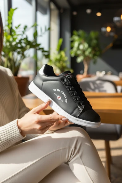 Enoch Unisex Spor Ayakkabı Grafik Baskı Detaylı Düz Tabanlı Günlük Sneaker ürün görseli 1