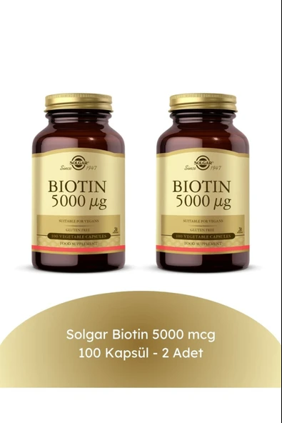 Solgar Biotin 5000 Mcg 100 Kapsül 2 Adet ürün görseli 1