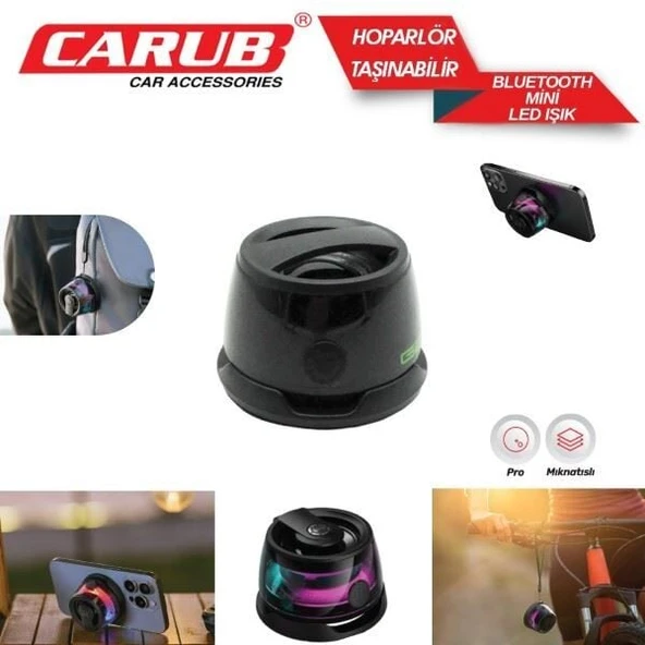 CARUB BLUETOOTH HOPARLÖR TAŞINABİLİR MİNİ LED IŞIK ürün görseli 1