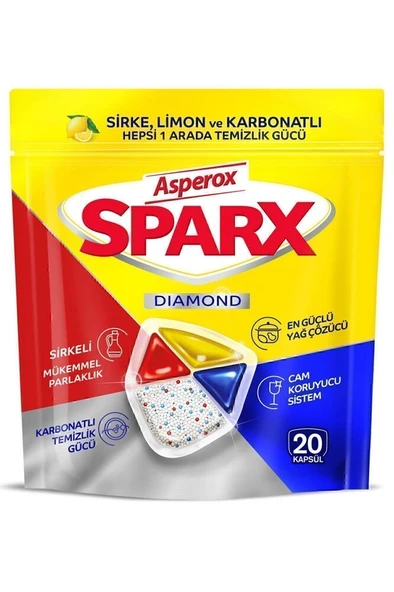ASPEROX Sparx Diamond Bulaşık Kapsülü 20'li ürün görseli 1
